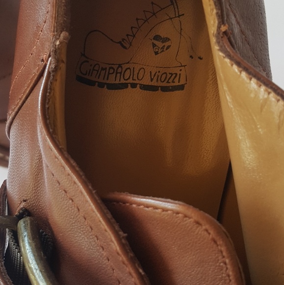 NEW GiampaoloViozzi camel leather platform booties - Picture 4 of 8